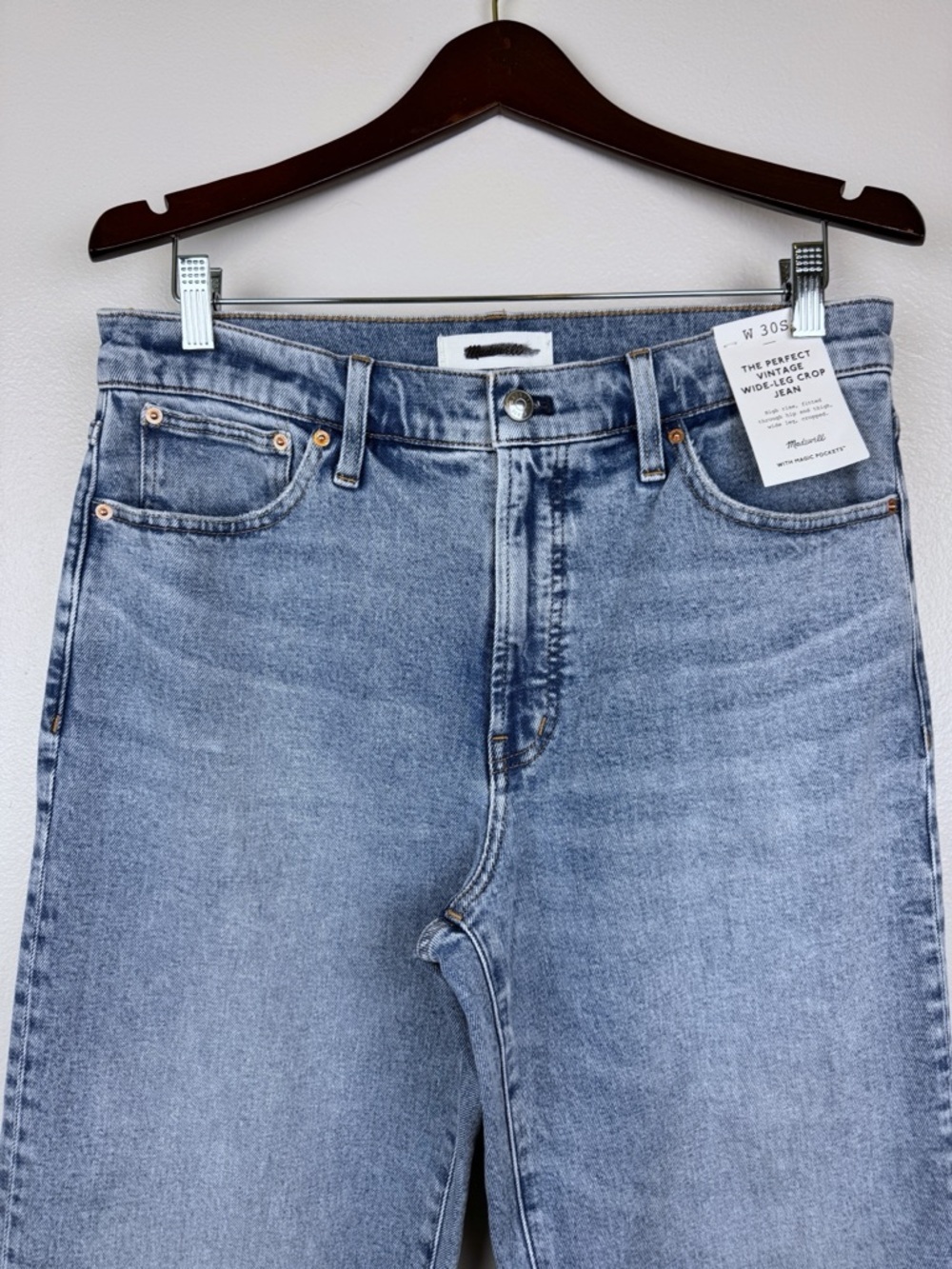Madewell Short Perfect Vintage Wide Leg Crop Jeans Size 30S NWT - Picture 4 of 10
